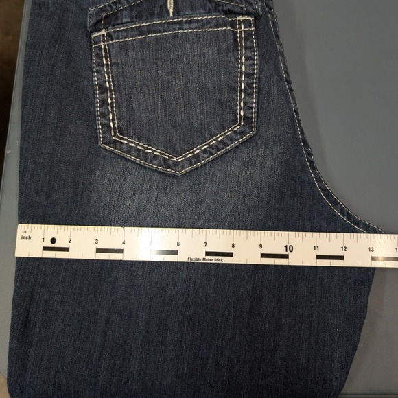 Harley-Davidson Women Jeans Sz 20 Dark Wash Bootcut Studded Logo Contrast Stitch - Picture 14 of 16